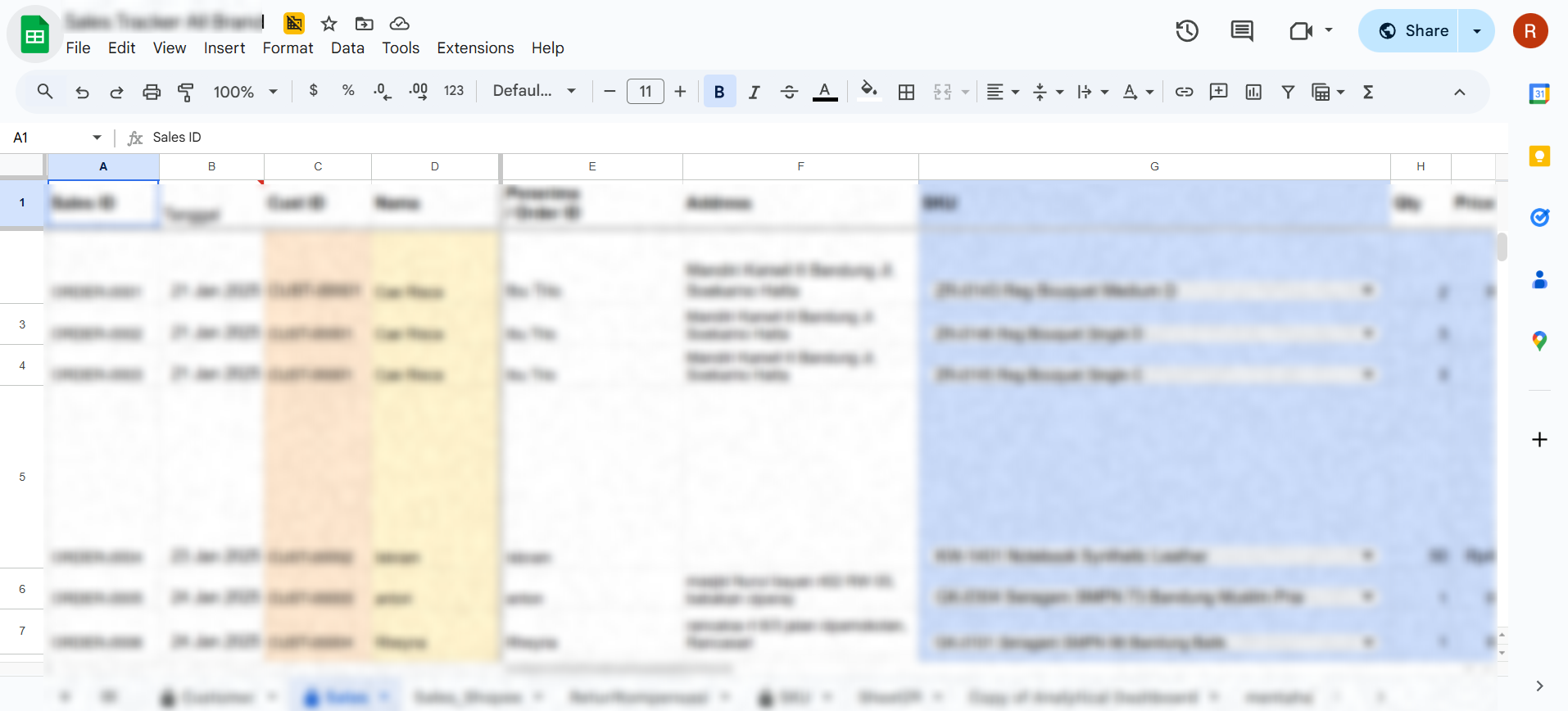 Sales Tracker All Brand